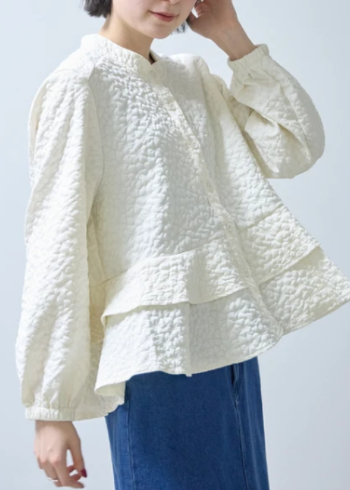 型押し2段フリルジャケット