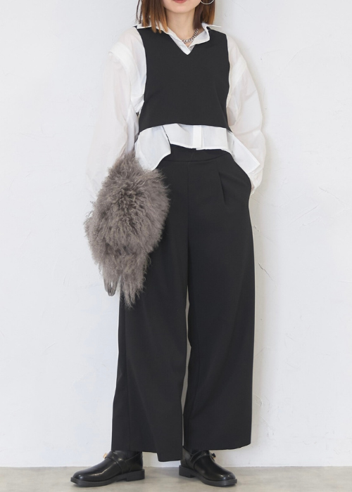 変形ベスト　カットジョーゼットセットアップ