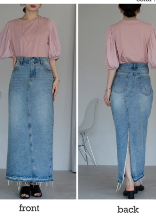 お袖ふんわりプリーツ5分袖Tシャツ