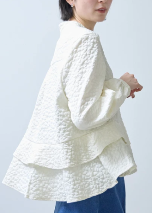 型押し2段フリルジャケット