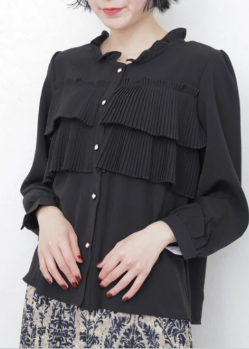 フリルプリーツブラウス