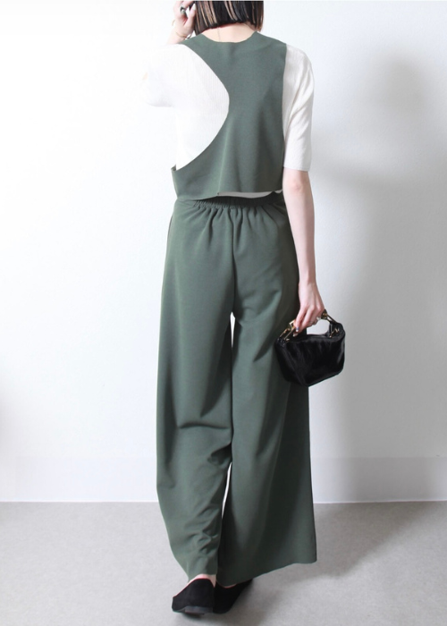 変形ベスト　カットジョーゼットセットアップ