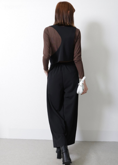 変形ベスト　カットジョーゼットセットアップ