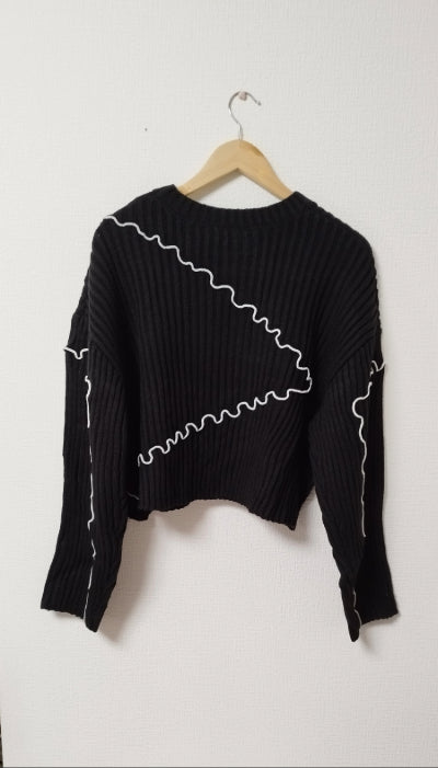 メロウ配色クルーネックニット・セットアップ