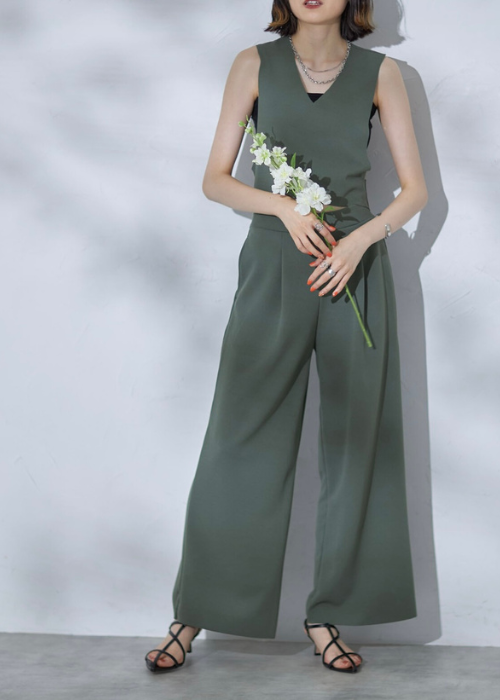 変形ベスト　カットジョーゼットセットアップ