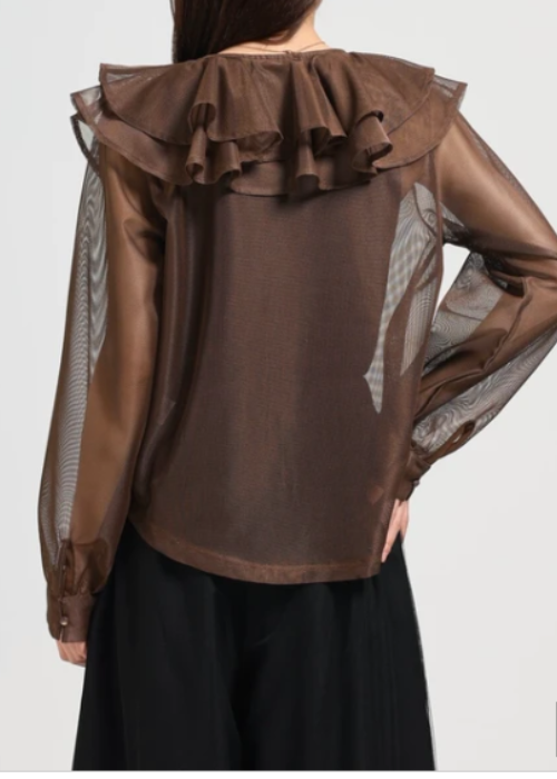 シアーラッフルブラウス