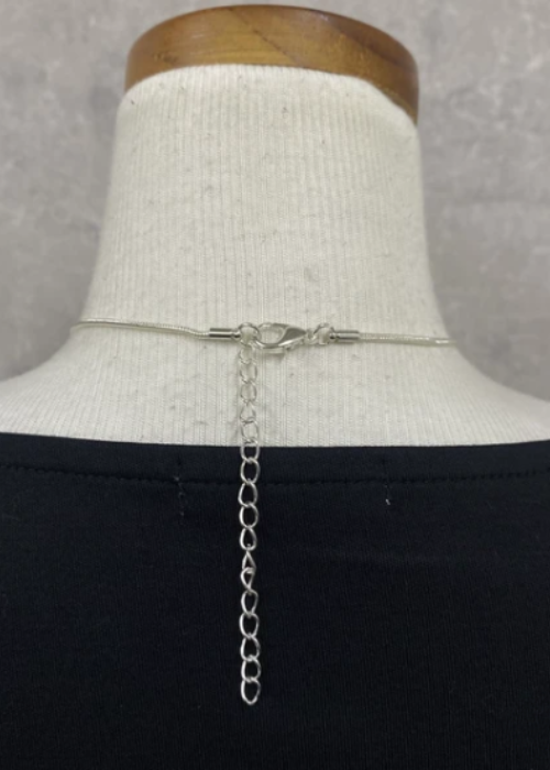 silver　マットリングネックレス