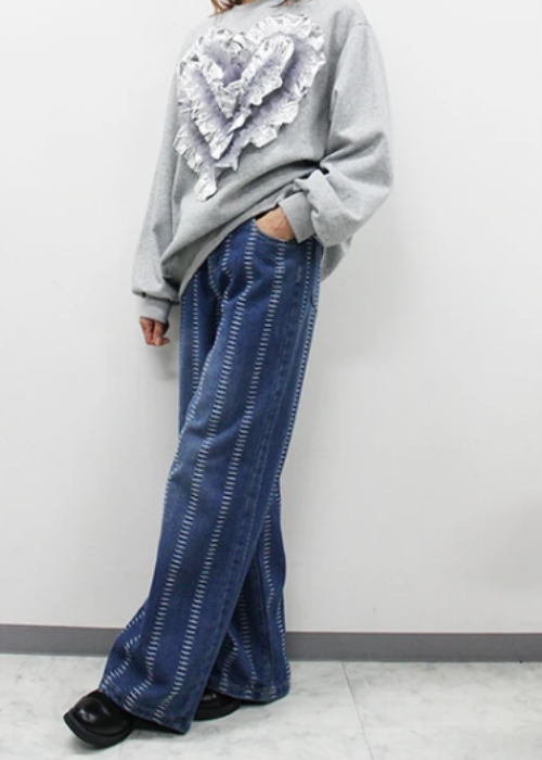オールステッチストレートデニム