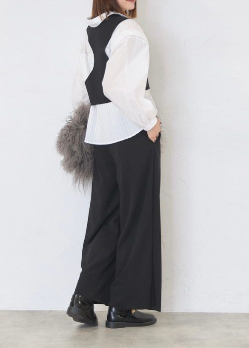 変形ベスト　カットジョーゼットセットアップ