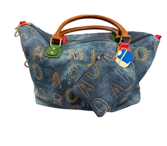 大型デニムバッグ２way(ポーチ付き）