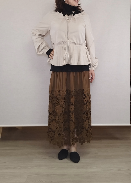 裾プリーツギャザージャケット