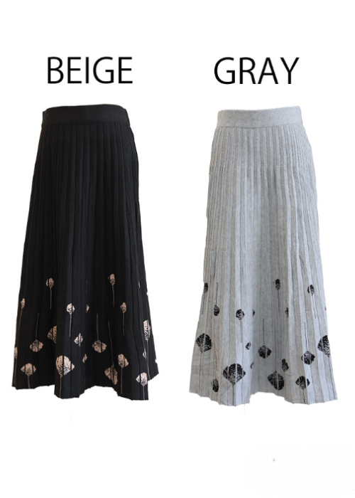 ボタニカル・ニットスカート