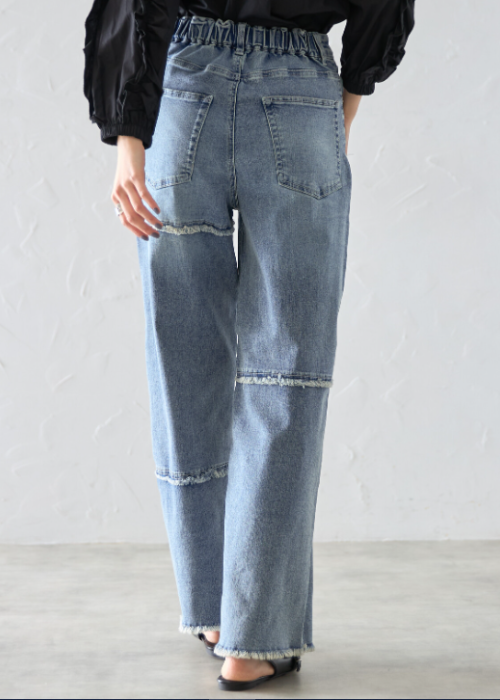 フリンジ付き・デニムパンツ