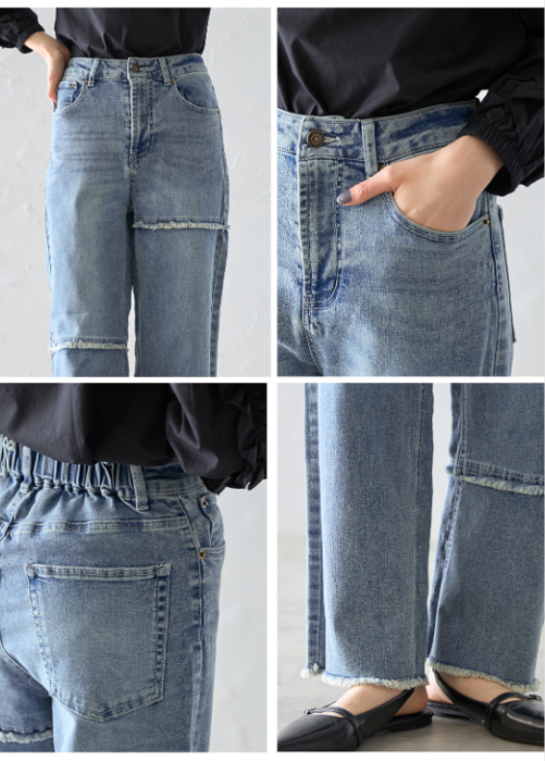 フリンジ付き・デニムパンツ