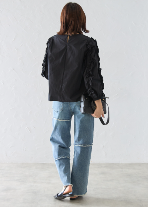 フリンジ付き・デニムパンツ