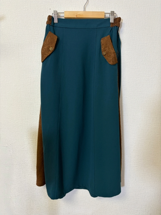 2wayターコイズ＆ブラウンスカート