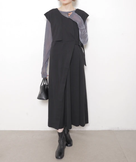 トレンチ風ジャンバースカート