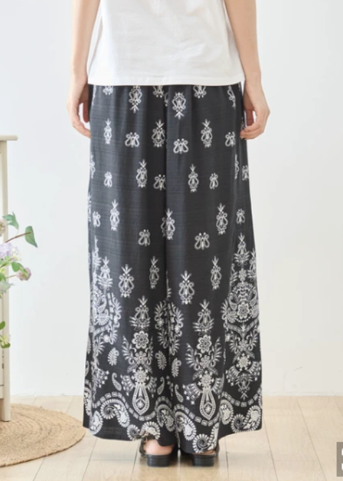 ラップ風ワイドスカーチョblack