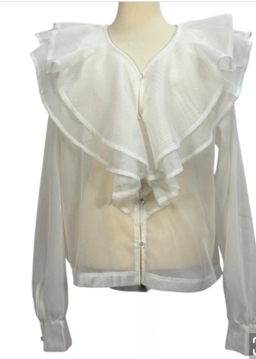 シアーラッフルブラウス