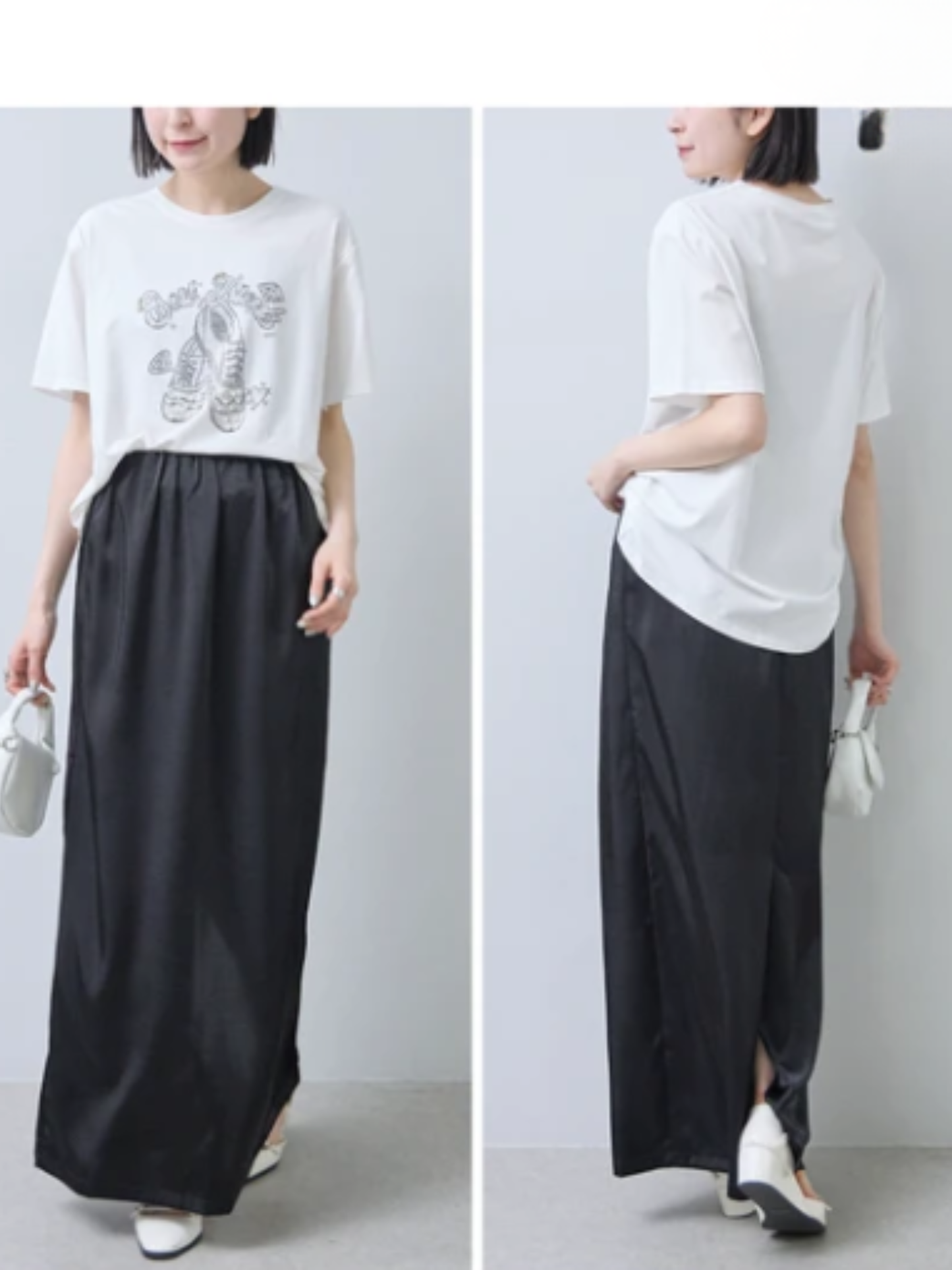 パール＆ビジューシューズ柄Tシャツ