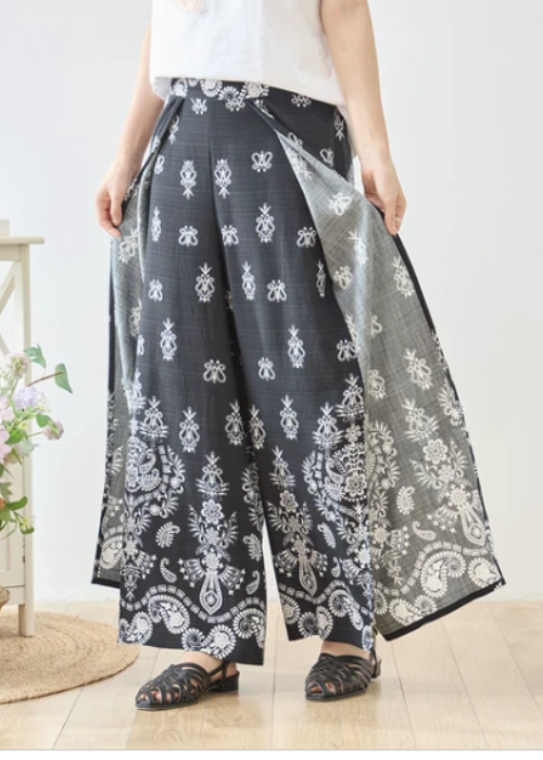 ラップ風ワイドスカーチョblack