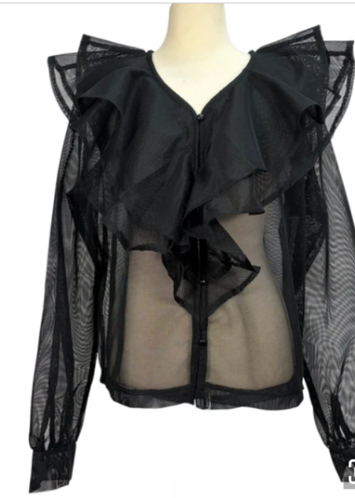 シアーラッフルブラウス