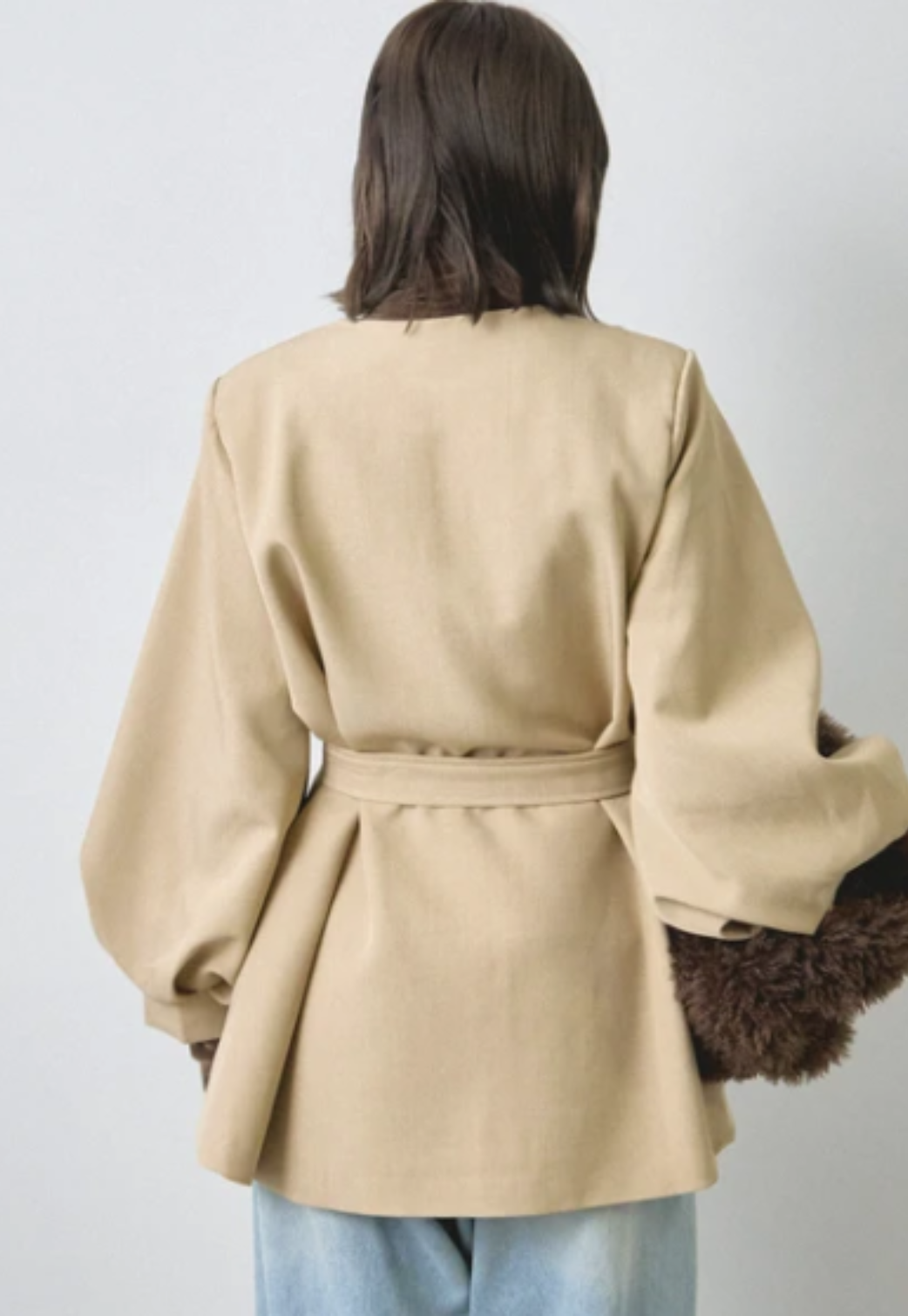 ノーカラージャケット アウター ゆったり 秋冬
