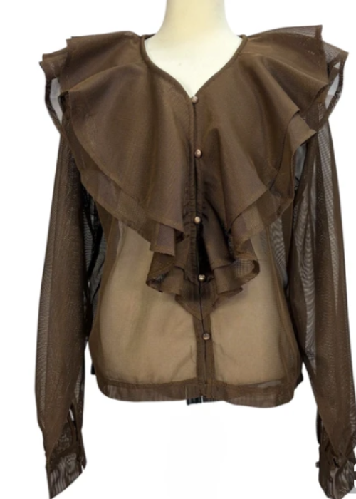 シアーラッフルブラウス