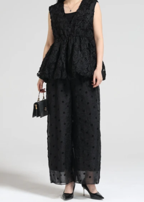 フロッキードットシアーパンツ