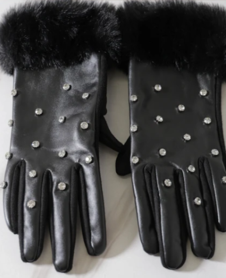 キラキラビジューファー付き手袋