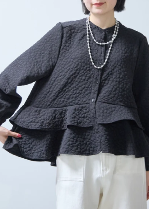 型押し2段フリルジャケット