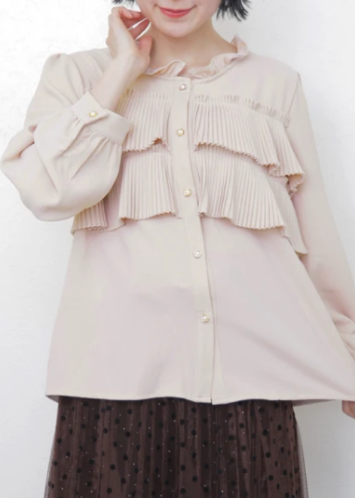 フリルプリーツブラウス