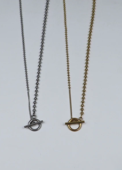 サージカルアシンメトリーネックレス（アレルギー対応）