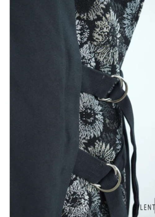 ゴブラン柄アシメ切替深Vジャンスカ