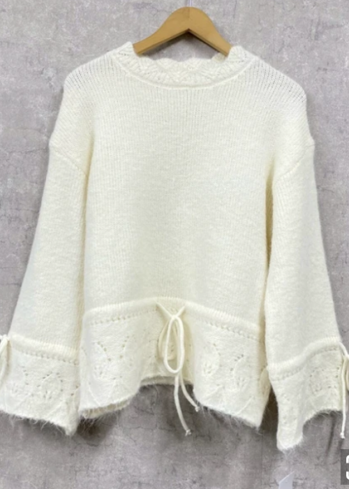 リボンデザインニット プルオーバー