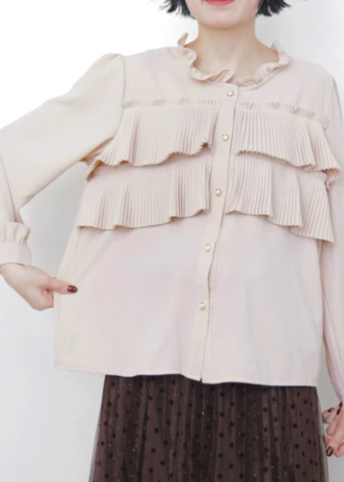 フリルプリーツブラウス