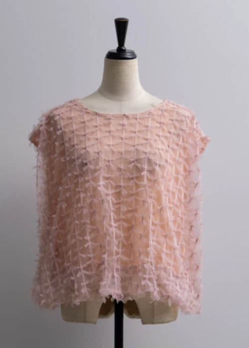 Ribbon Tulle Fringe Top