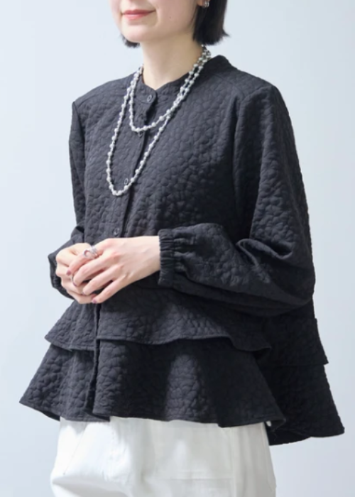 型押し2段フリルジャケット