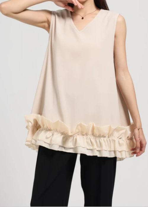 フレアーシルエットノースリーブチュニック