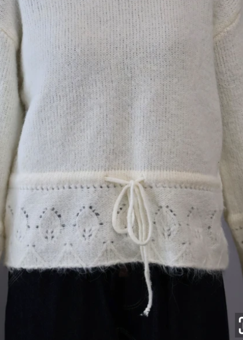 リボンデザインニット プルオーバー