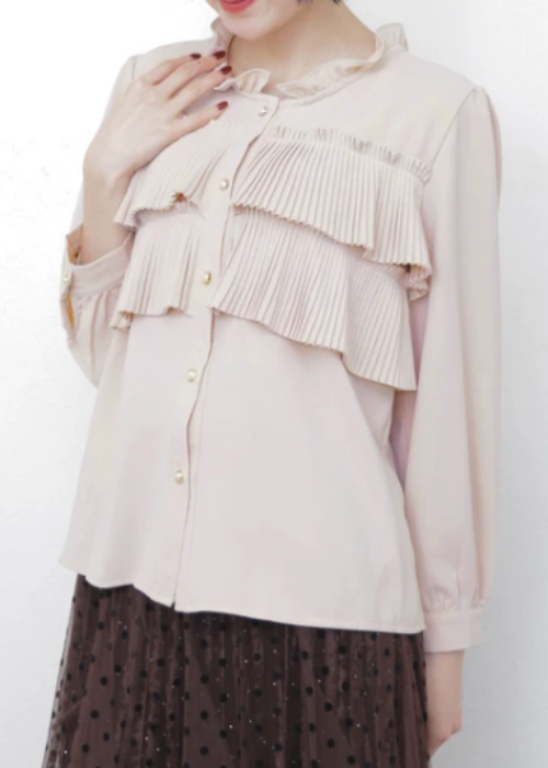 フリルプリーツブラウス