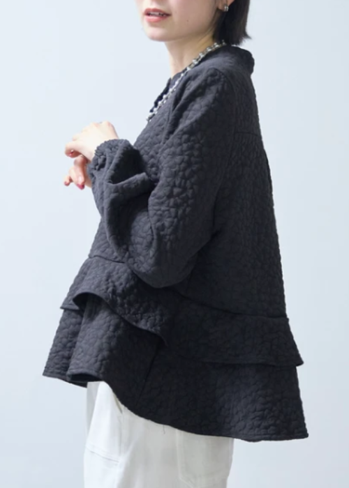 型押し2段フリルジャケット