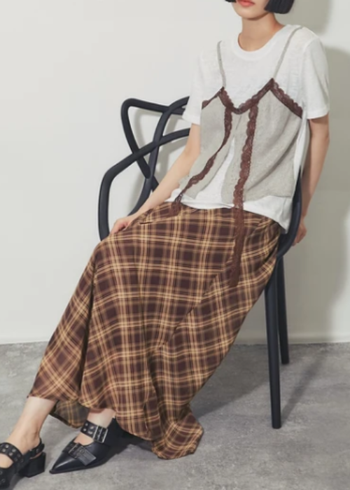レースビスチェレイヤードシアーTシャツ