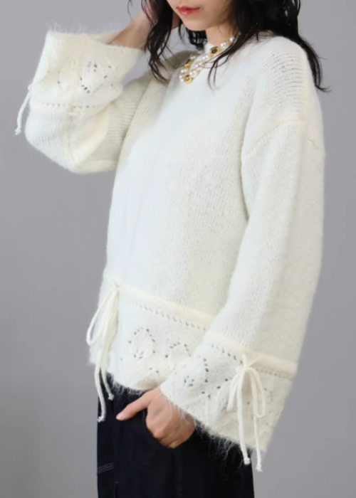 リボンデザインニット プルオーバー
