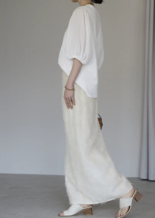 お袖ふんわりプリーツ5分袖Tシャツ