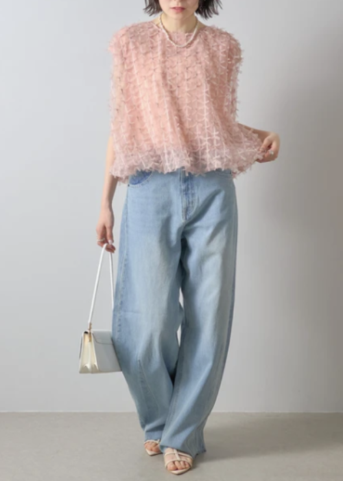 Ribbon Tulle Fringe Top