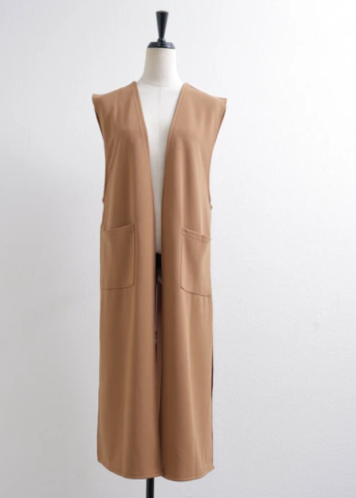 オケージョンロングジレパンツセットアップ(camel）