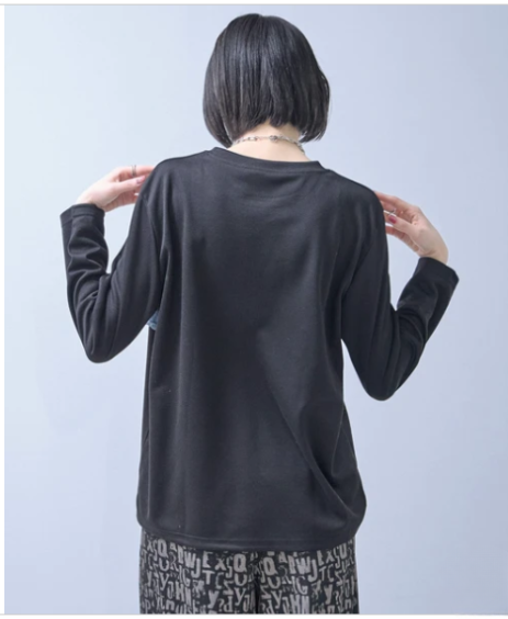 デニム切り替えプルオーバー