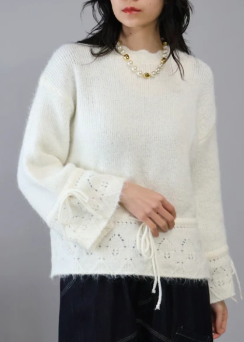 リボンデザインニット プルオーバー