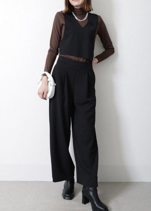 変形ベスト　カットジョーゼットセットアップ